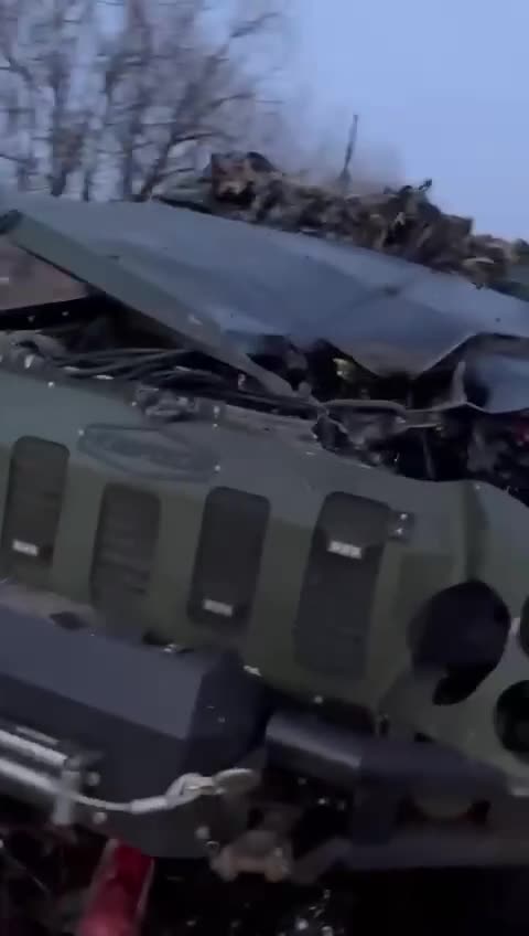 Destroyed Ukrainian armored vehicle KrAZ Innovator of the National Guard of Ukraine