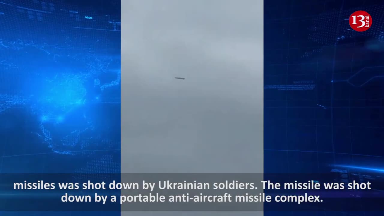 Cruise missile launched by Russians shot down in air by anti-aircraft missile complex