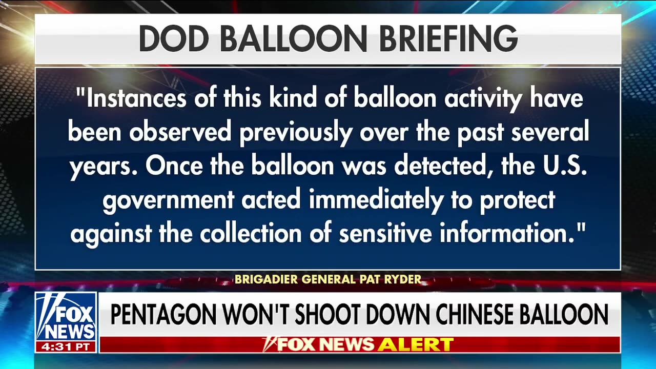 Biden won't shoot down Chinese spy balloon over US