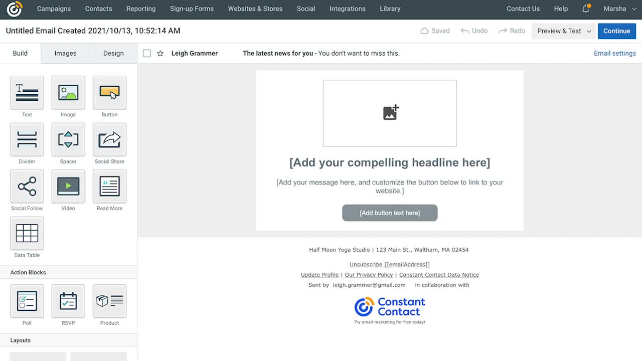 Using tables in your emails Constant Contact