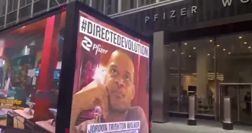 Project Veritas rented an LED truck and parked it outside of Pfizer world headquarters
