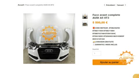 AEPSPIECES.COM - Face avant complete AUDI A5 8T3