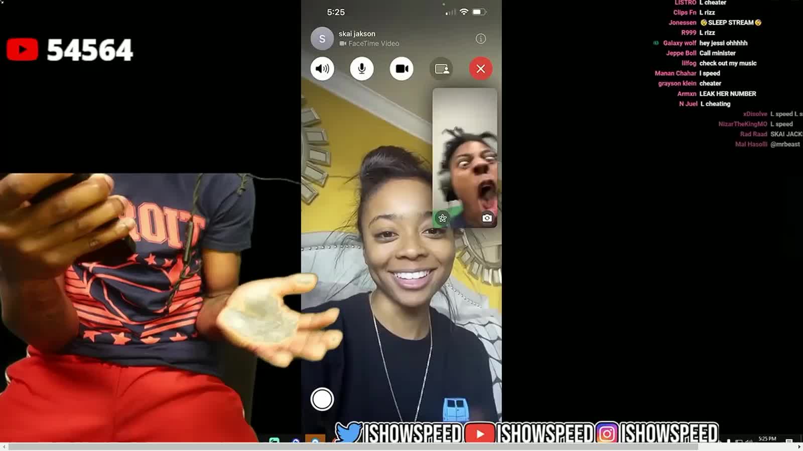 ishowspeed ask Skai Jackson on a date and ask for a rate 1-10