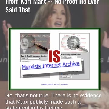 Fact Check: Harris Did NOT Borrow 'Unburdened By What Has Been' From Karl Marx -- Not Marx Quote