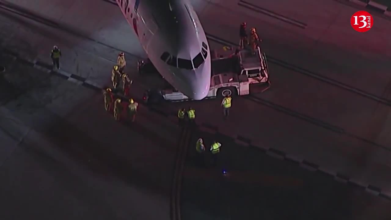 Bus crashes into plane at LA airport, five people injured