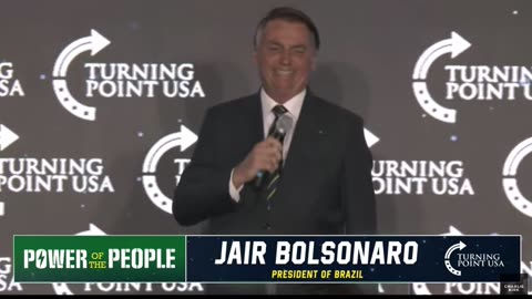 Former Brazilian president Jair Bolsonaro receives a standing ovation.