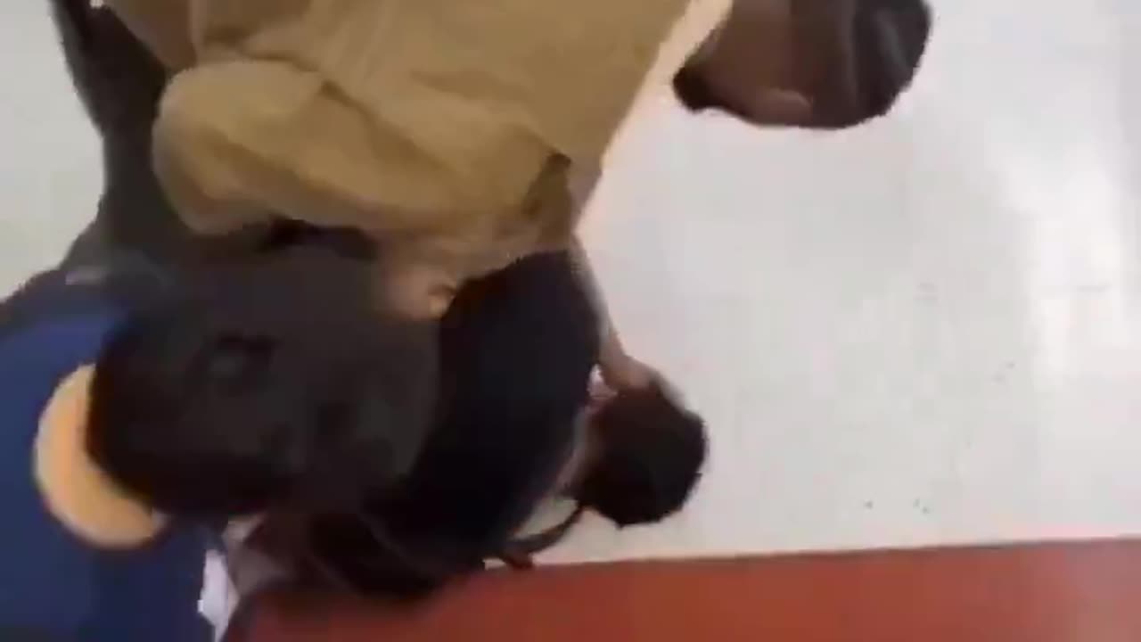 School Staff Worker Fights Student