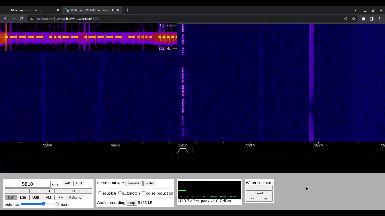 M01 Morse Code Numbers 11/02/2023 1500 UTC 5810kHz