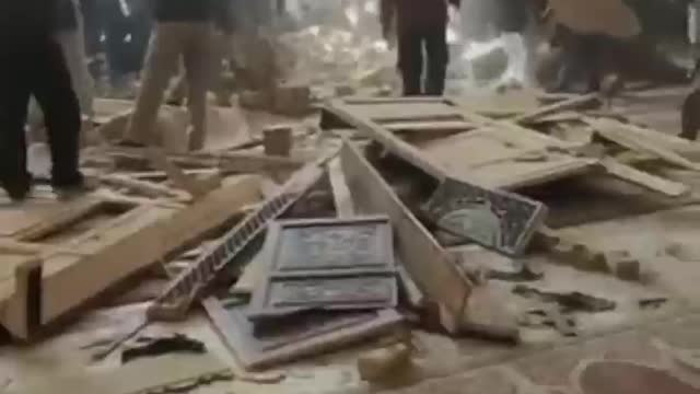 Aftermath of mosque bombing in Pakistan