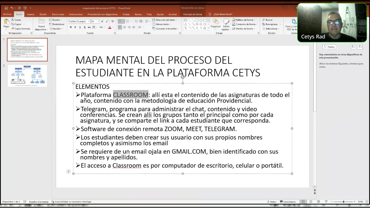 MAPA MENTAL PLATAFORMA VERSUS ONLINE