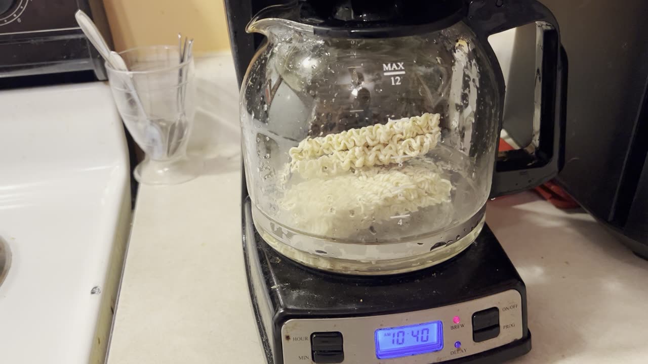 Noodles In Coffee Pot