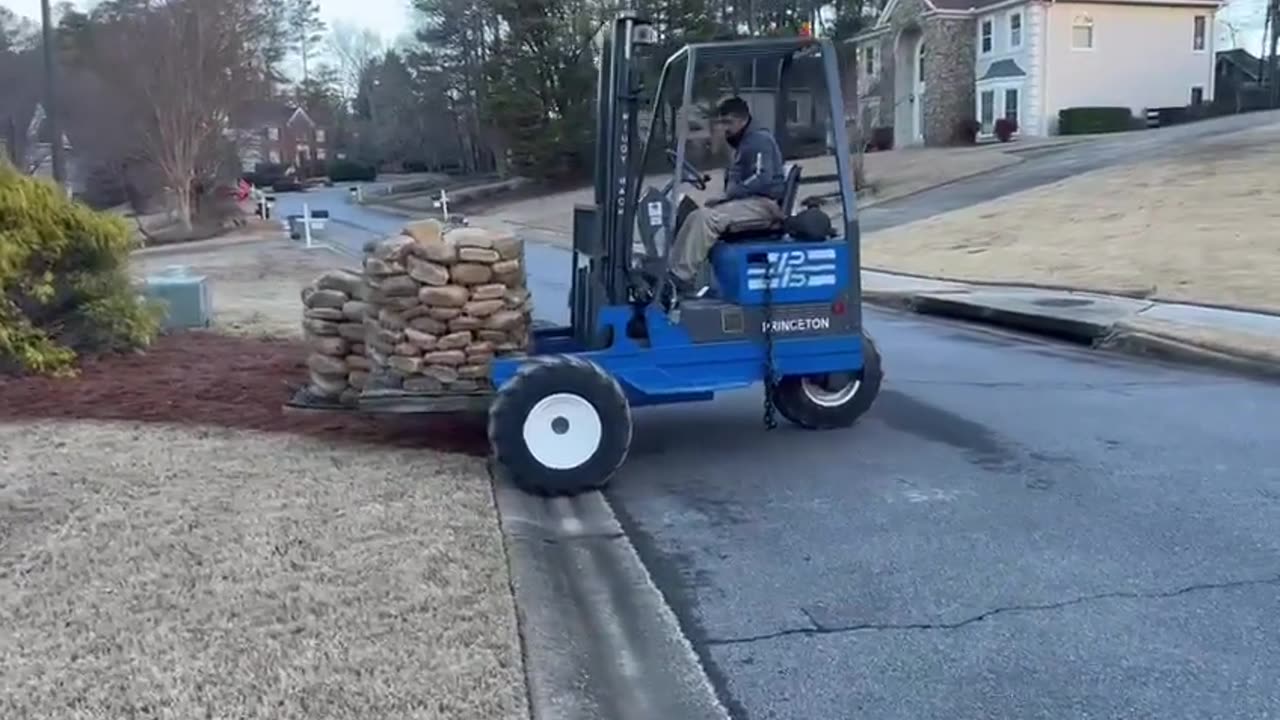 Piggyback Forklift River Rock Delivery Georgia