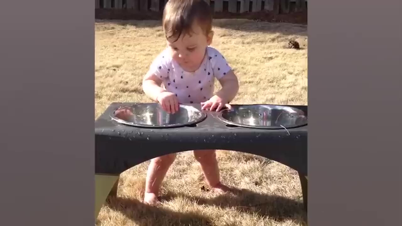 Funny Babies Playing With Water Baby Outdoor Videos