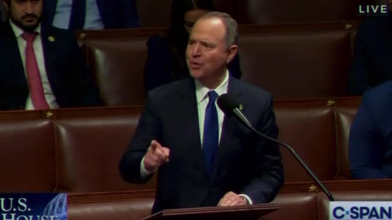 Schiff panicking on the floor of the house today, screaming about President Trump