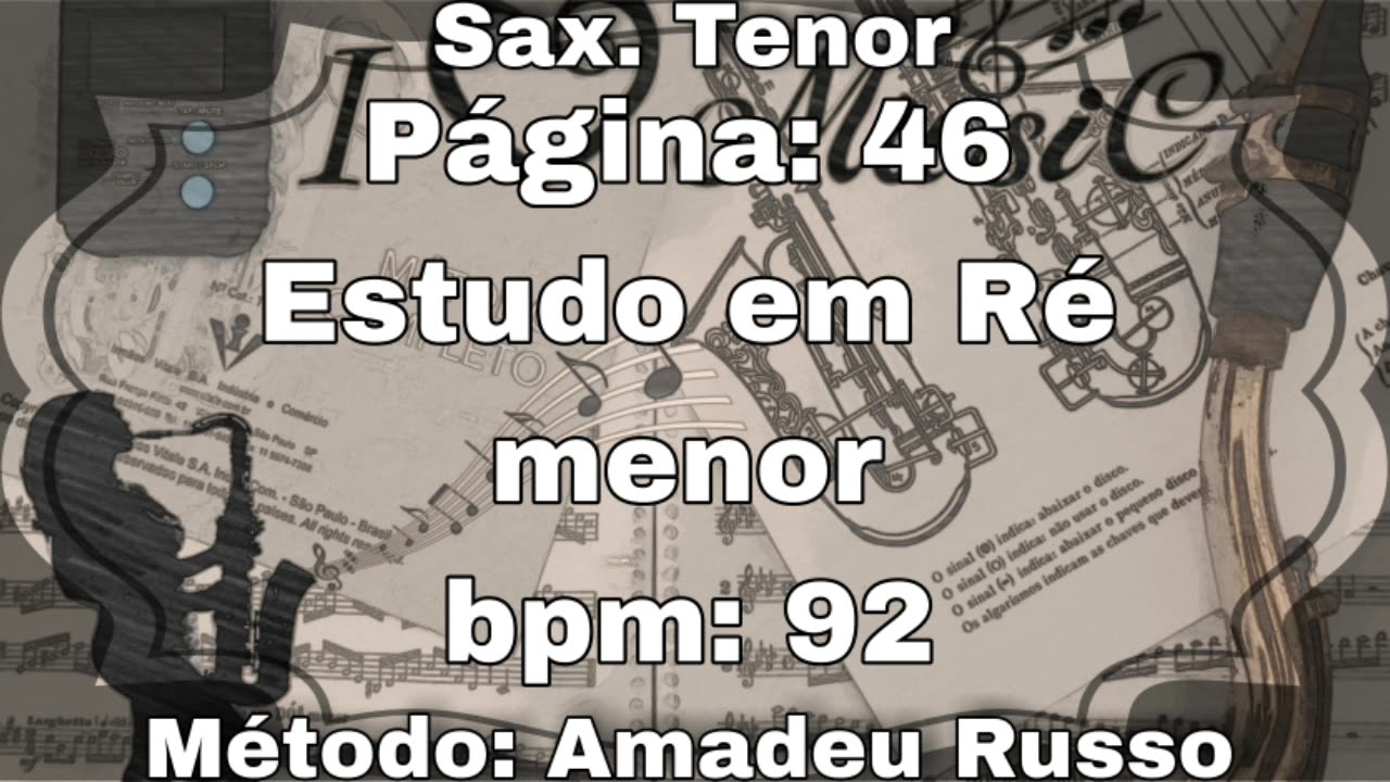 Página: 46 Estudo em Ré menor - Sax. Tenor [80 bpm]