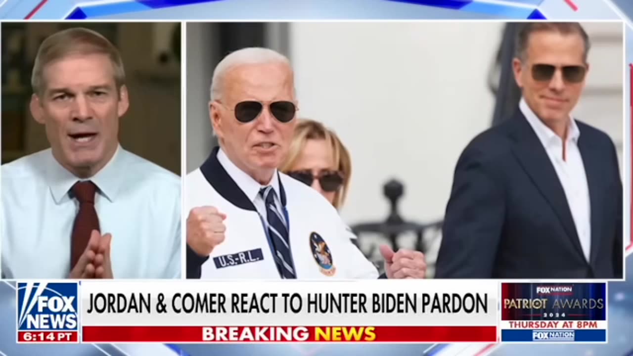 JIM JORDAN Reacts to Hunter Biden's Pardon By His Dad!