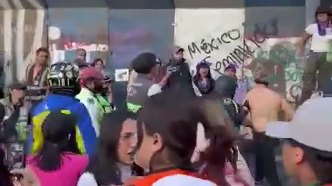 Biker attacked by Women marchers who wouldn’t let him pass by
