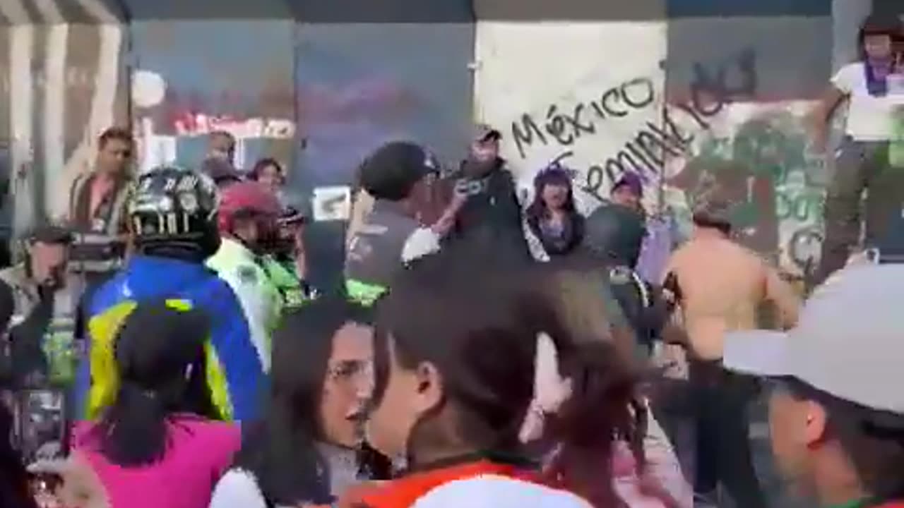 Biker attacked by Women marchers who wouldn’t let him pass by