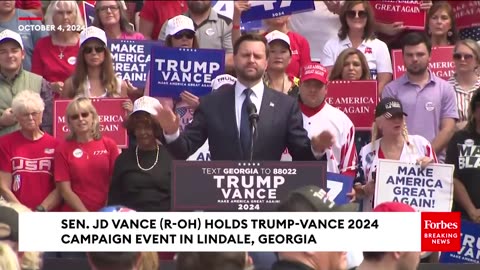 BREAKING NEWS- JD Vance Takes Multiple Question From Reporters, Revs Up Supporters At Georgia Rally