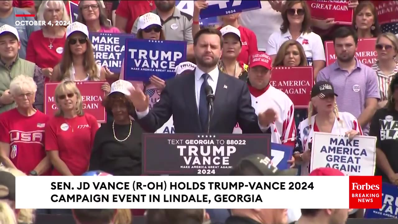 BREAKING NEWS- JD Vance Takes Multiple Question From Reporters, Revs Up Supporters At Georgia Rally