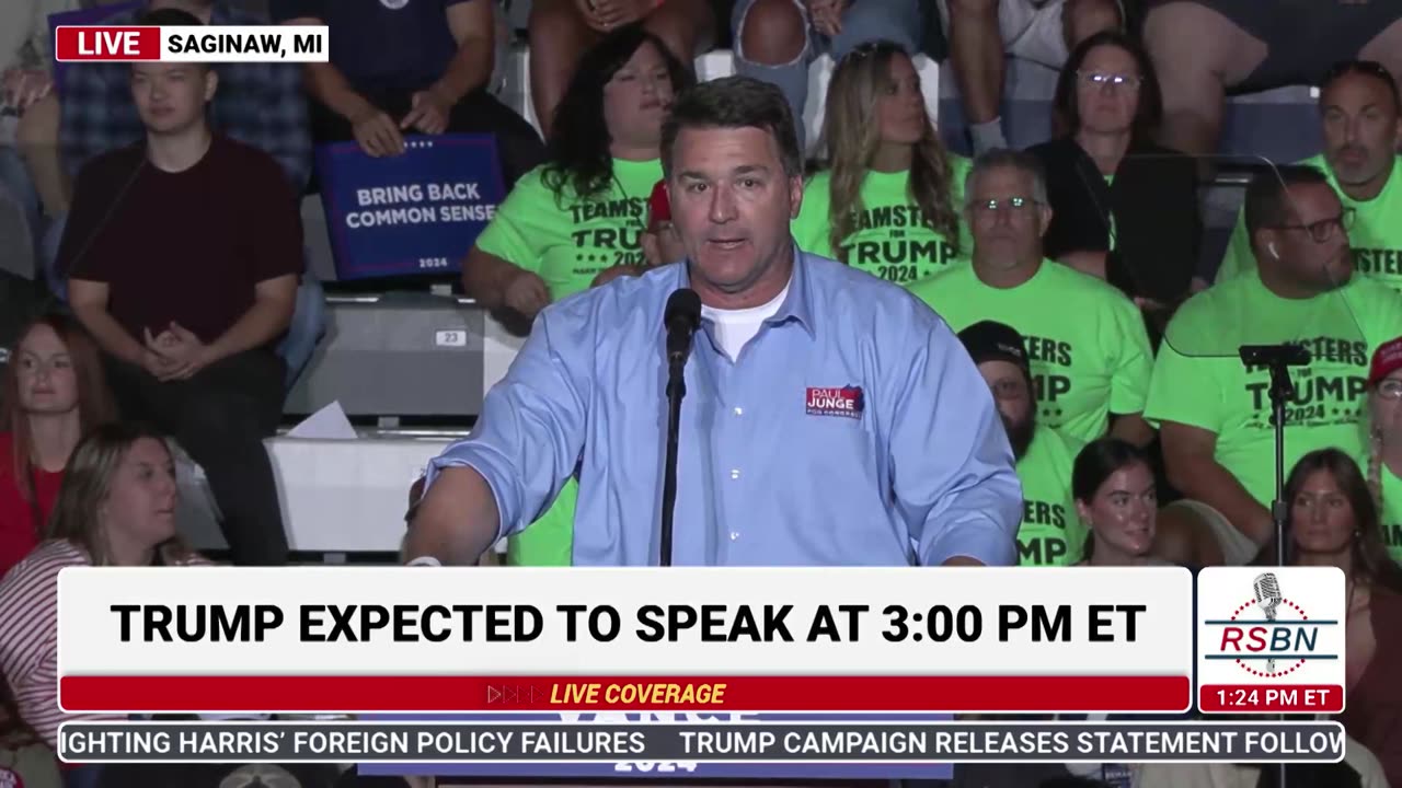 FULL SPEECH: Paul Junge Speaks at Trump Rally in Saginaw, MI - 10/3/24