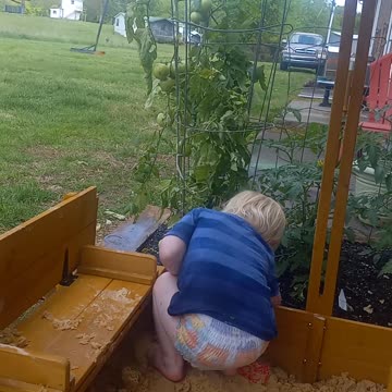 Moving sand from sandbox to the garden