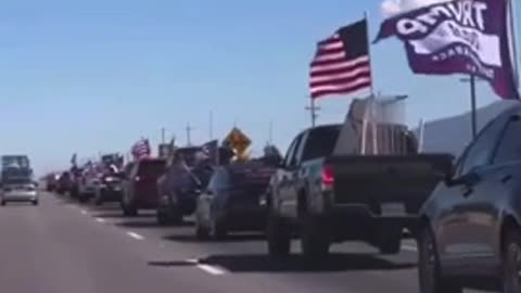 Massive Trump train California appears out of nowhere