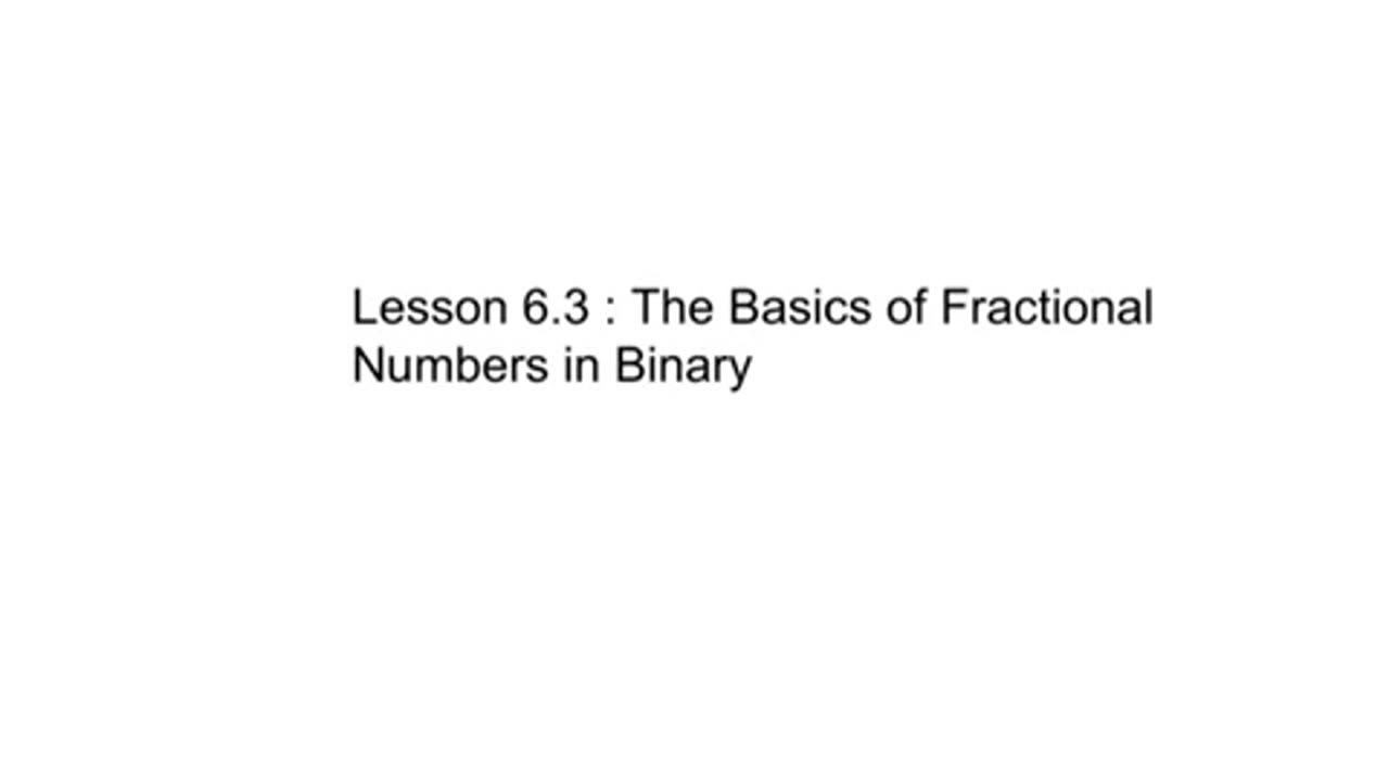 Fractional numbers in binary