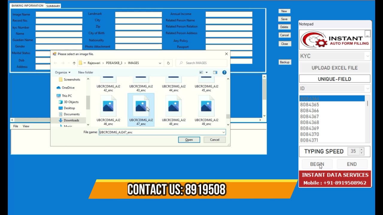KYC BANKING FORM FILLING AUTO TYPER SOFTWARE
