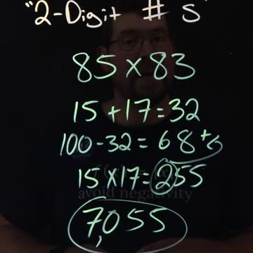How to multiply 2-digit numbers | 85x83 | Minute Math Tricks Part 150 #shorts