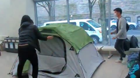 Fordham University students in NYC erect a green tent city