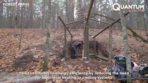 Man Builds Amazing Underground Log Cabin in the Forest | by @forestpaths