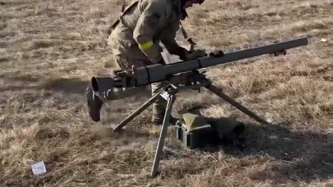 Ukrainians Firing Recoilless Gun At Russian Positions