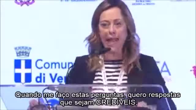 Giorgia Meloni discursa na Itália em 2019