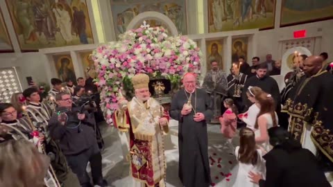 Orthodox and Christians praying together during Holy Saturday