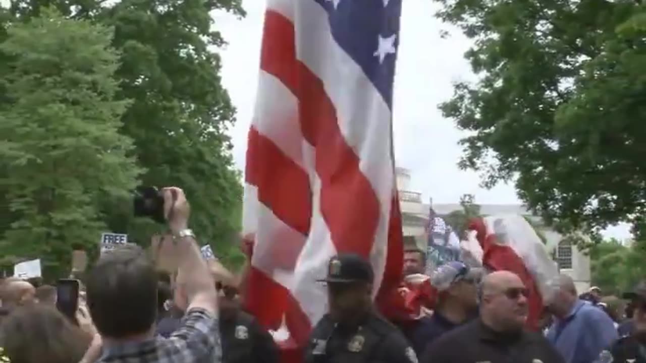 The American flag has been raised again at the University of North Carolina at Chapel Hill