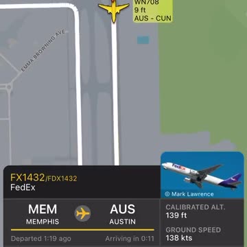 Flightradar24 data showing near-collision in Austin ,TX on runway