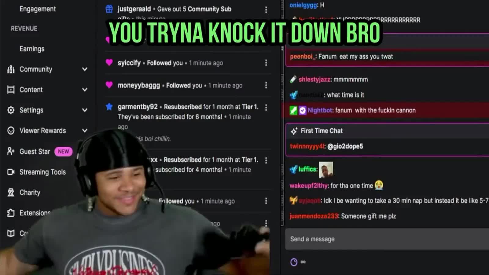 FANUM SHARES SOME RIZZDOM AND GOOD LUCK CHECKING DUKES PHONE