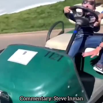 Kid driving a golf cart. What could possibly go wrong?