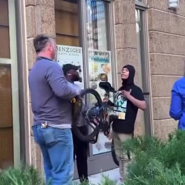 This guy was caught shoplifting and was slammed into a wall when he tried to