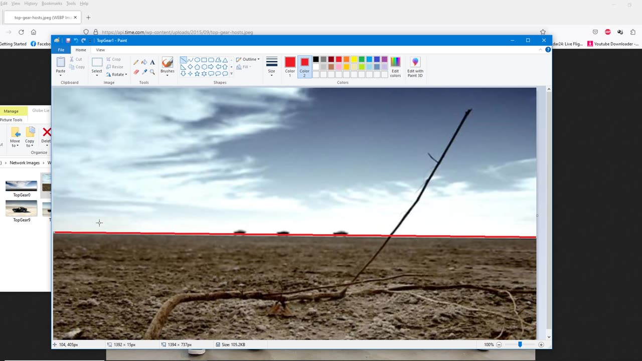 James May can see the earth's imaginary curve from his car