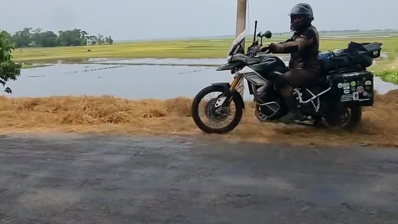 Biker from Germany with 900cc bike in Bangladesh