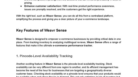 Track Key eCommerce Metrics with Weavr's Advanced Tools