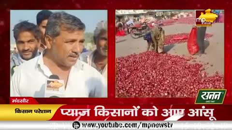 प्याज ने निकाले किसानों के आंसू, समर्थन मूल्य लागू करने की उठी मांग! MP News Mandsour