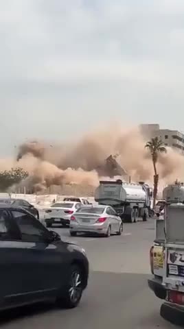 After 24 hours of the big earthquake buildings are collapsing