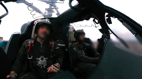 Russian Ka-52m struck at the personnel and (AFU) stronghold in the border area of the Kursk region