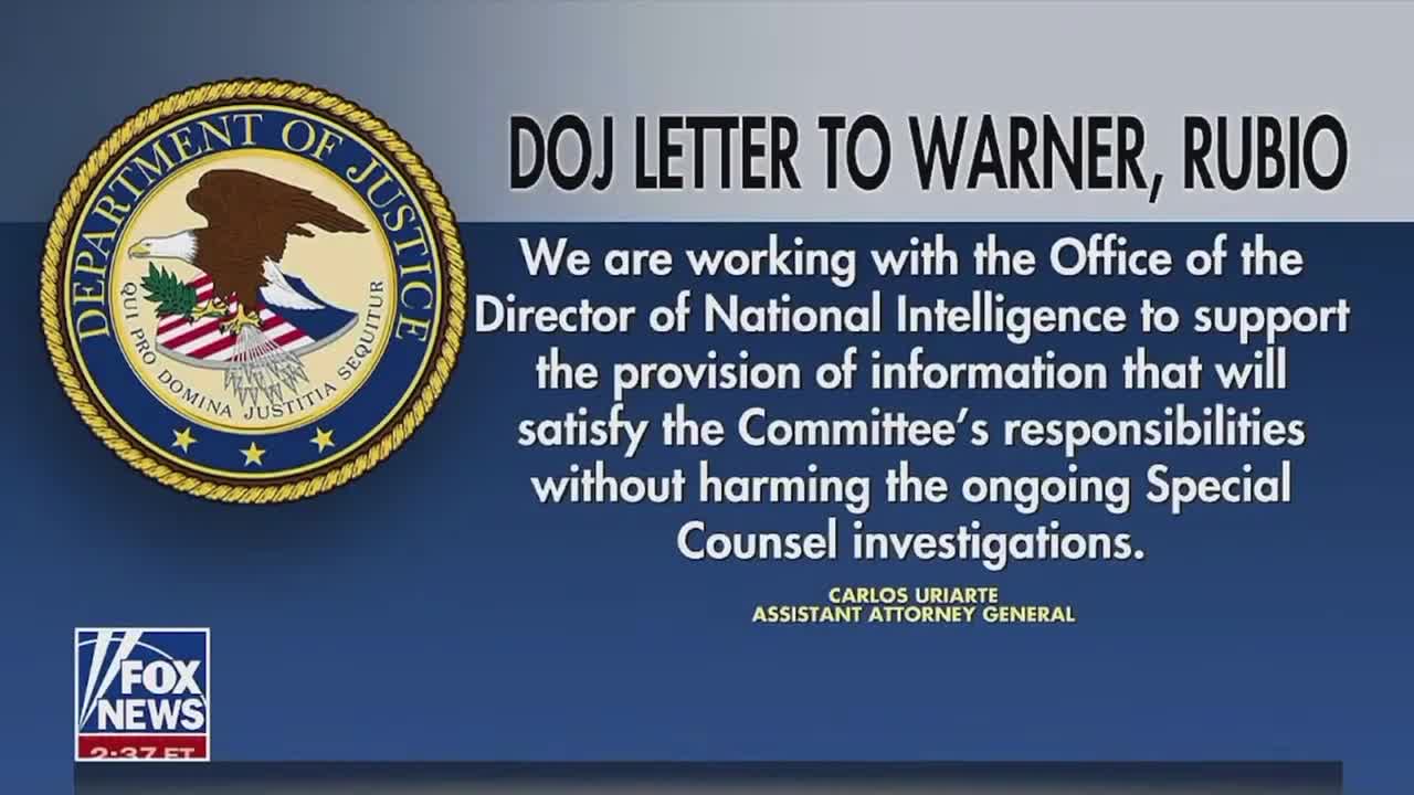 DOJ preparing to brief senate Intel committee on Bidens documents.