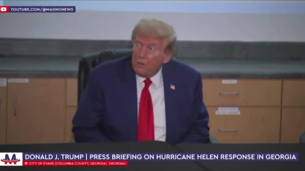 Donald J Trump press briefing on hurricane response in Georgia