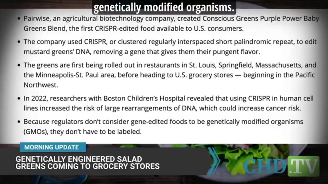 GMO Salad Greens without labeling soon