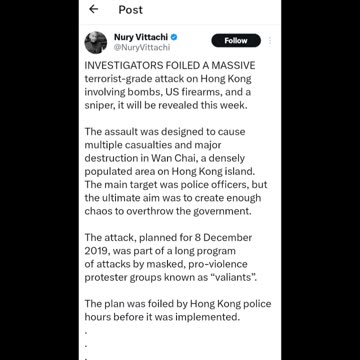 Police Foiled HK Terrorist Bombing.